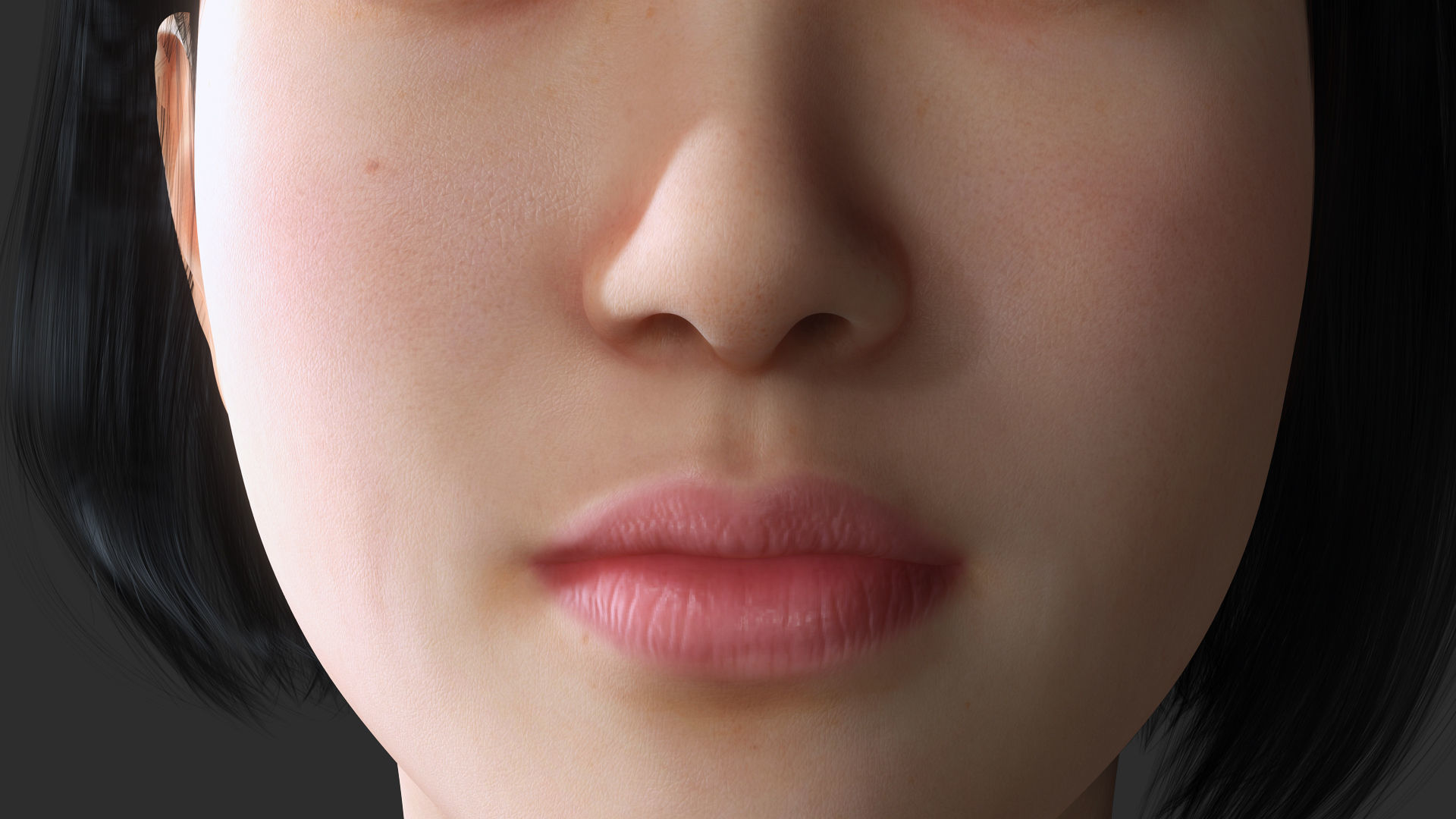 Asian Woman Base Shape Clean Low-poly 3D model_17