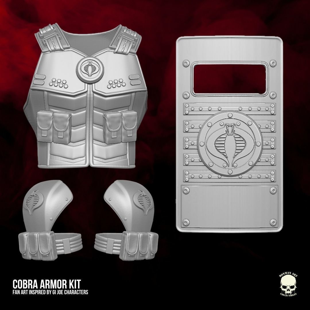Cobra Armor Fan Art Kit 3D printable File For Action Figures 3D print model_10