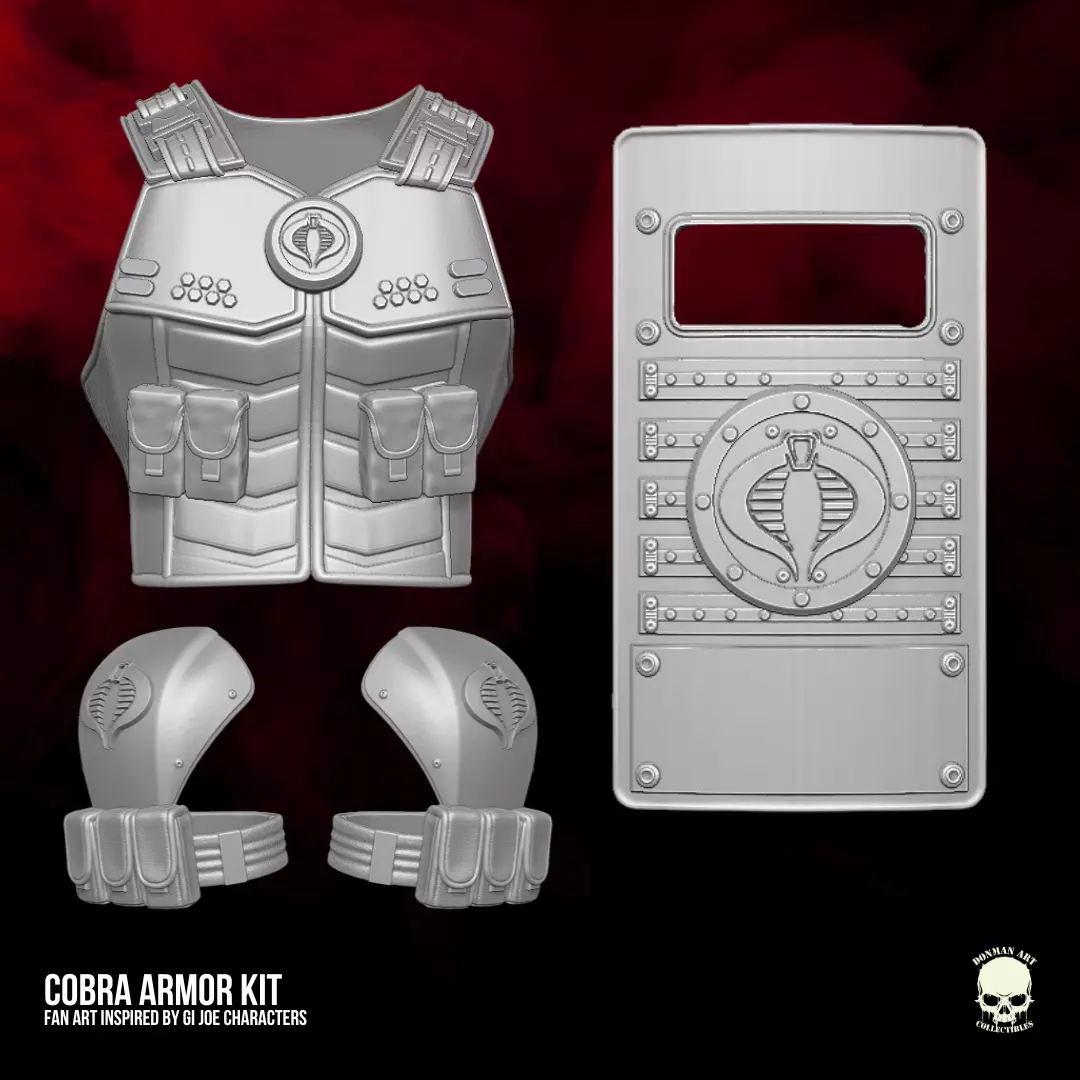 Cobra Armor Fan Art Kit 3D printable File For Action Figures 3D print model_0