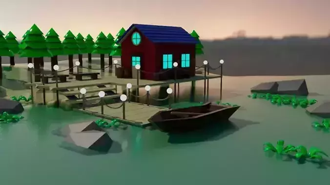 low poly house 