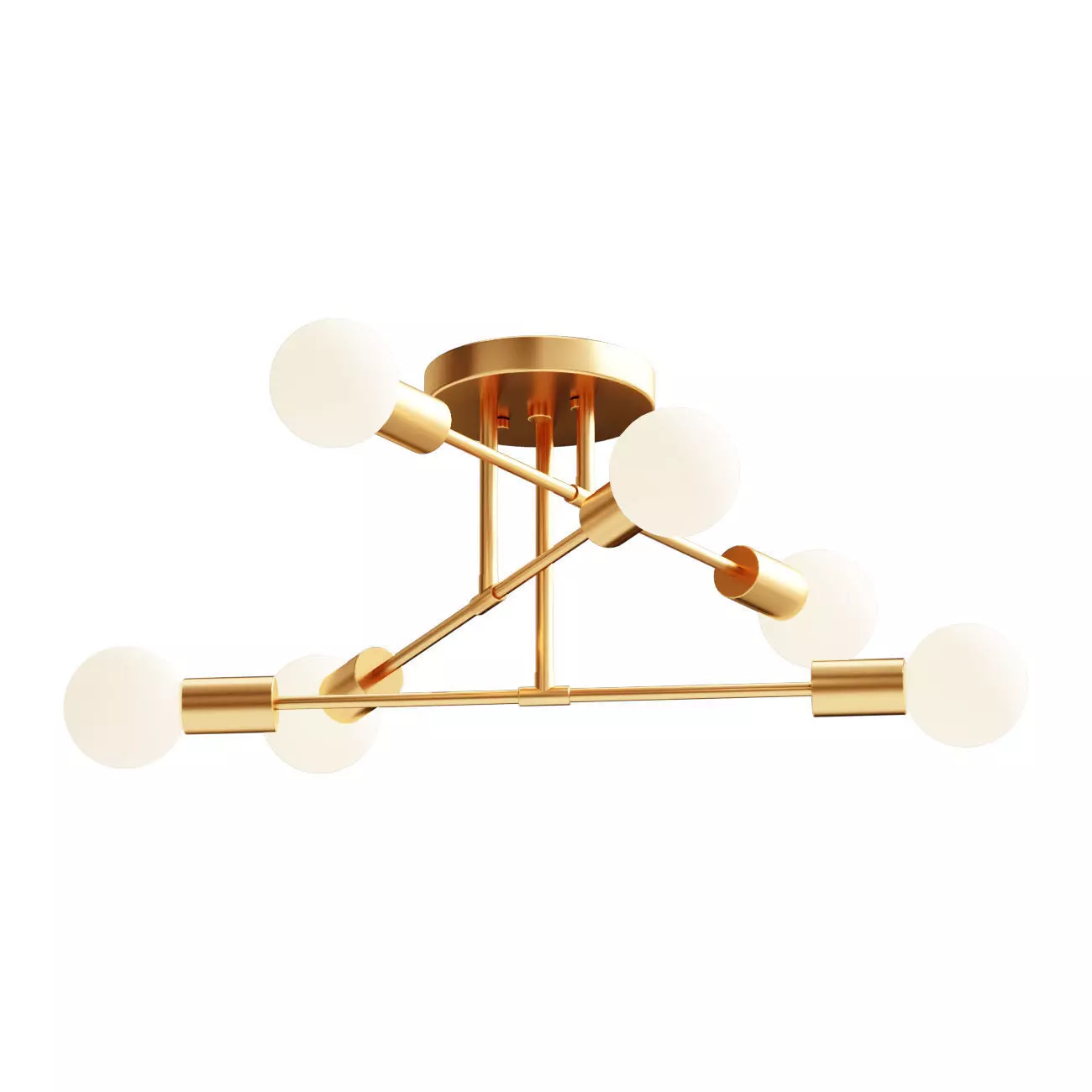 6 Light Sputnik Ceiling Light for Bedroom Kitchen or Office 3D model