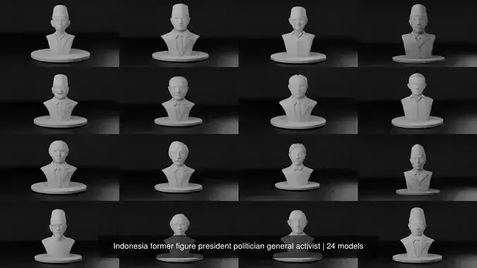 Indonesia former figure president politician general activist 3D Model Collection