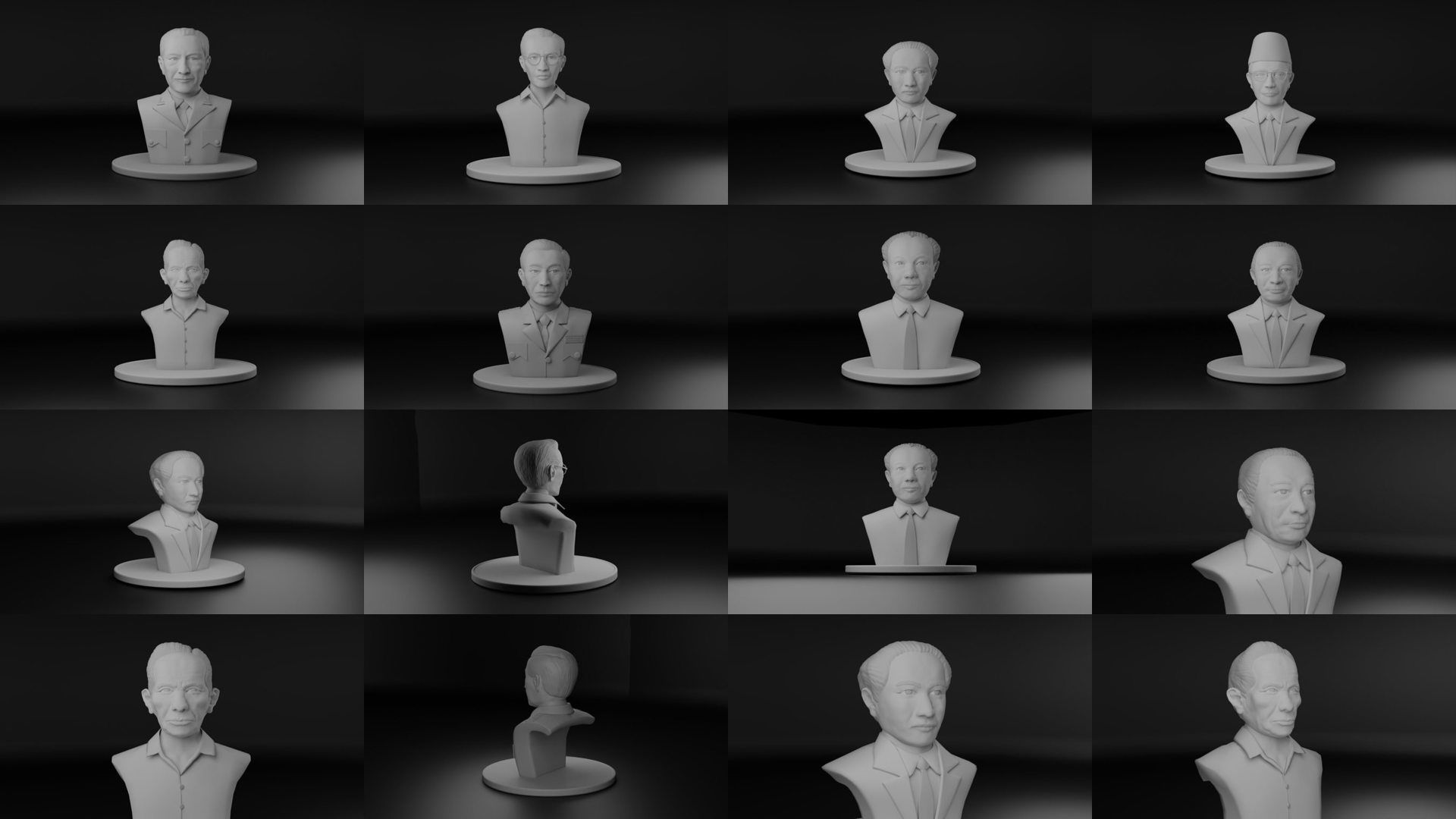 Indonesia former figure president politician general activist 3D Model Collection_1