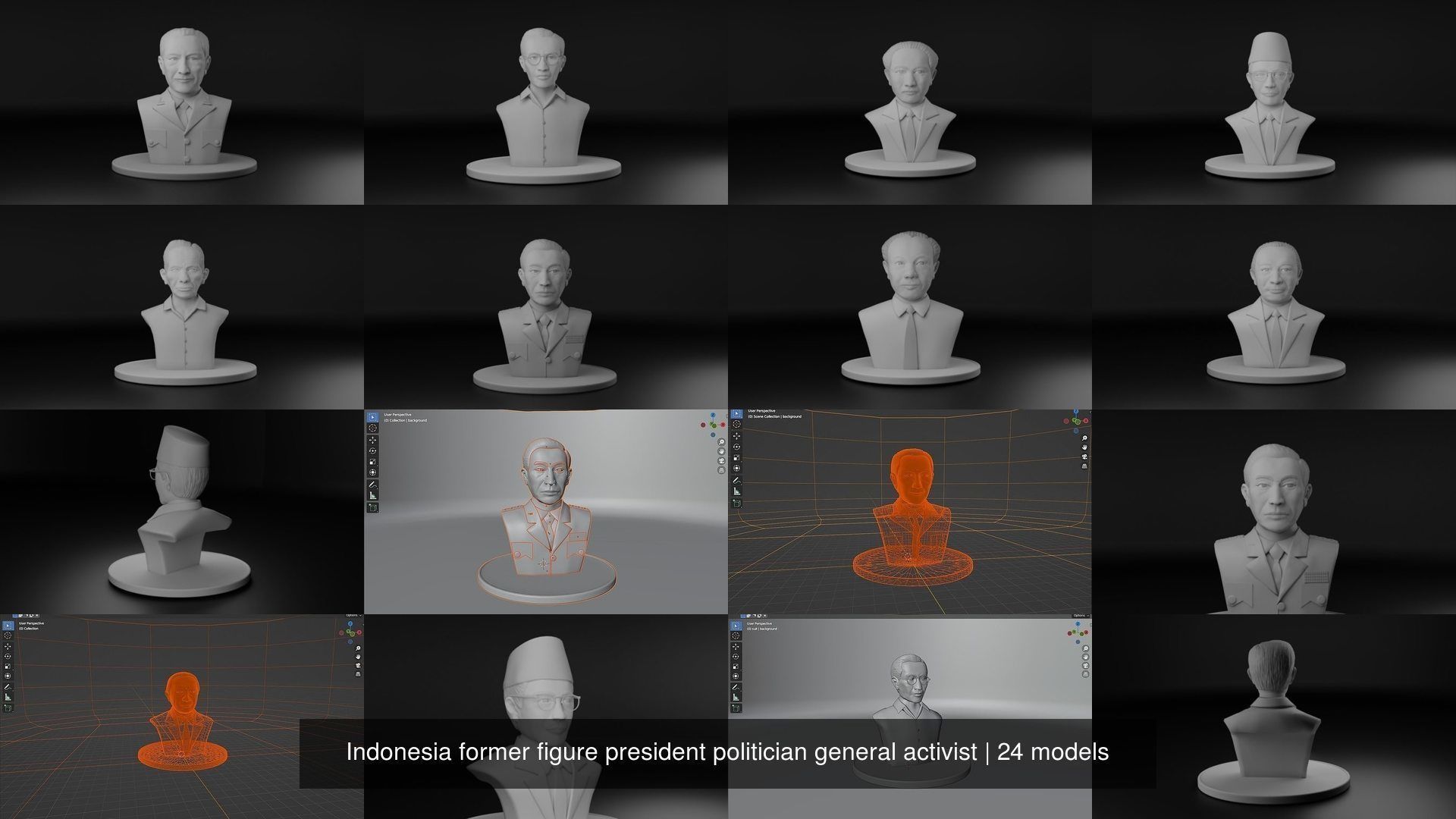 Indonesia former figure president politician general activist 3D Model Collection_2