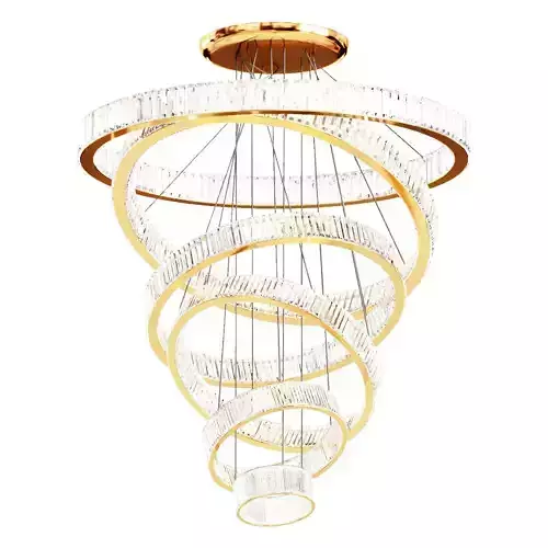 SANXIANG Luxury Large Round Custom Crystal Decorative LED 3D model