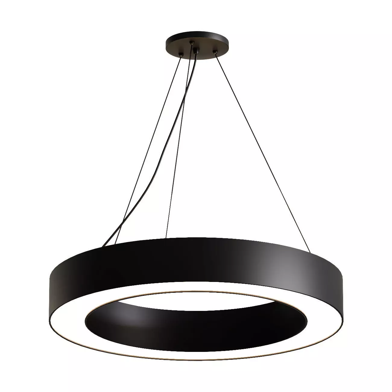 Black acrylic ring chandelier pendant lamp round chandelier 3D model_0