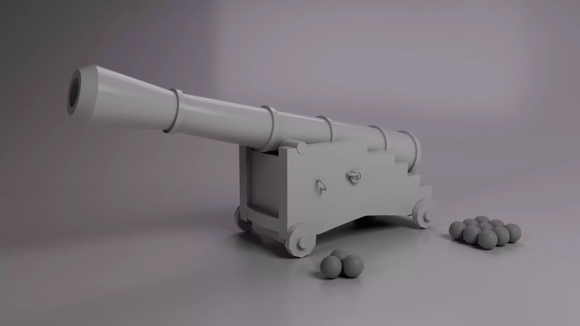 Military cannon Vintage Free low-poly 3D model