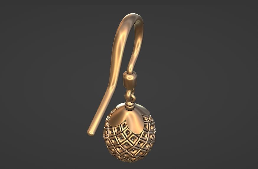 lattice jali pina earring pendant set 3D print model_3