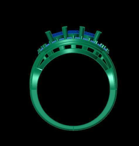 ruby and diamond ring 3D print model_10