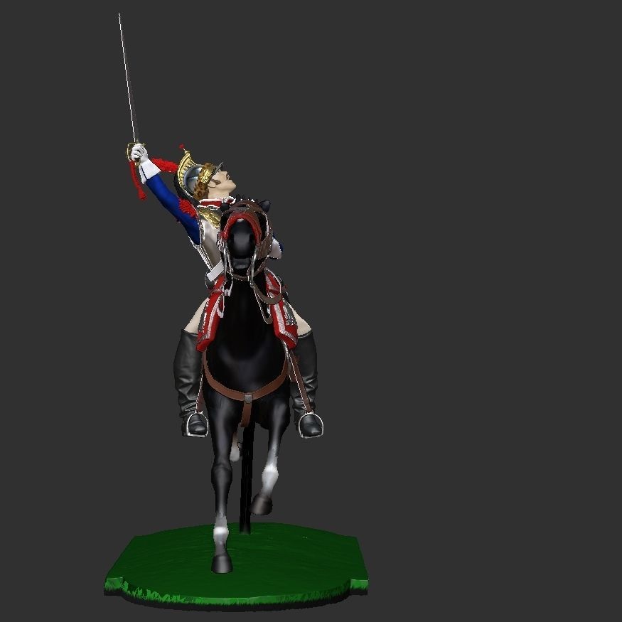 Napoleonic Cuirassier Charging 3D print model_9