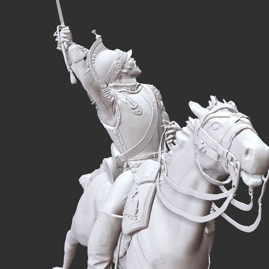 Napoleonic Cuirassier Charging 3D print model_4