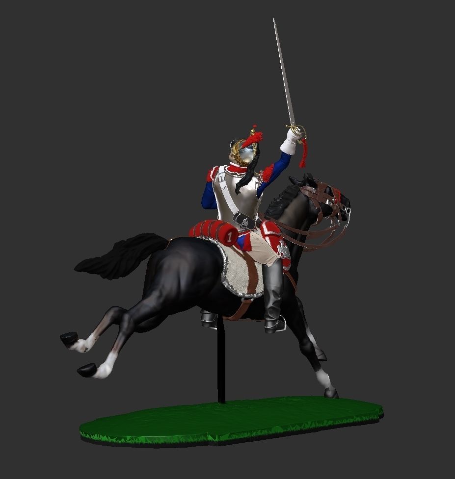 Napoleonic Cuirassier Charging 3D print model_8
