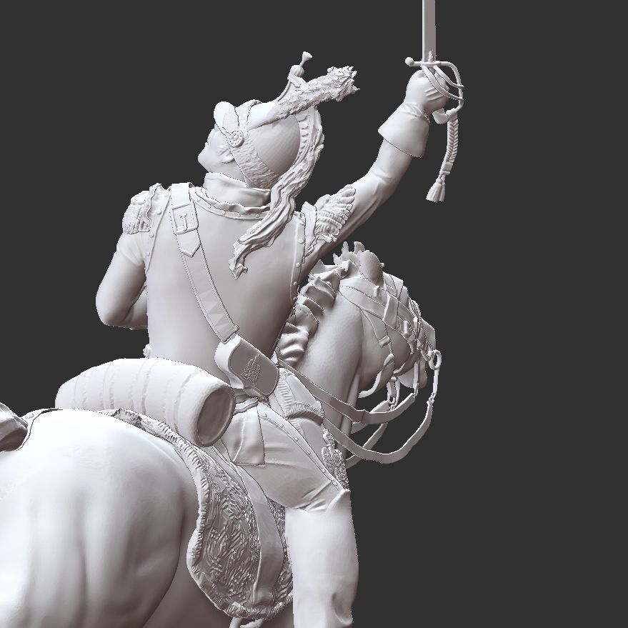 Napoleonic Cuirassier Charging 3D print model_3