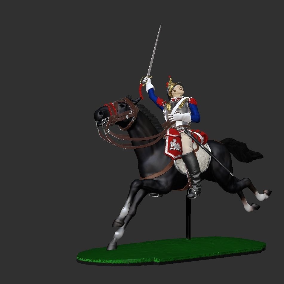 Napoleonic Cuirassier Charging 3D print model_5