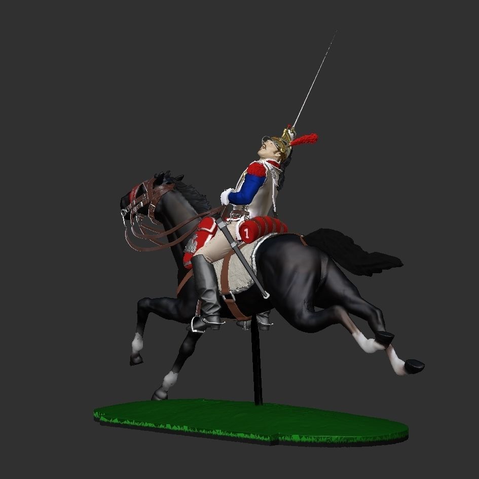 Napoleonic Cuirassier Charging 3D print model_7