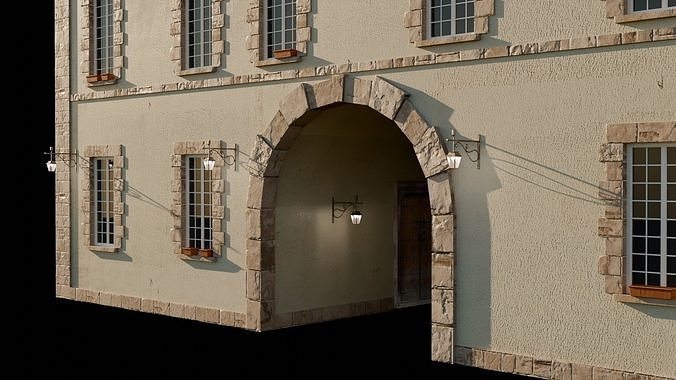 Medieval Building Low-poly 3D model 6
