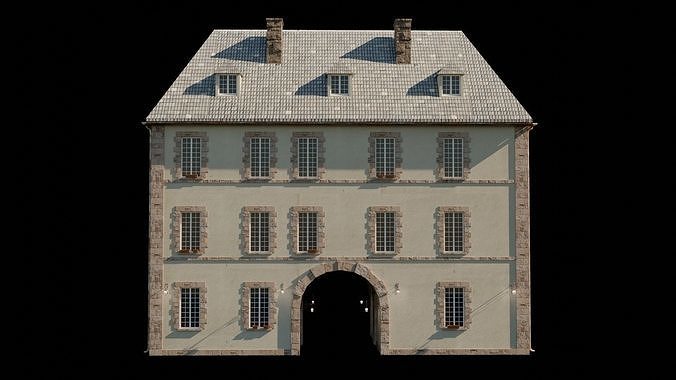 Medieval Building Low-poly 3D model 2