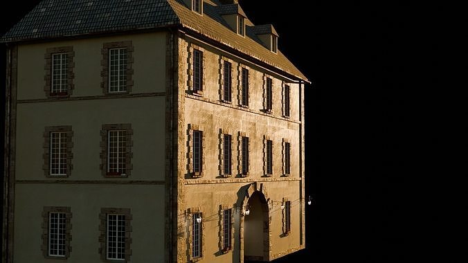 Medieval Building Low-poly 3D model 4