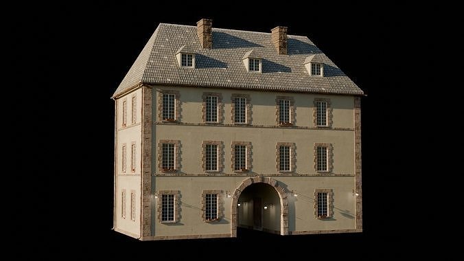 Medieval Building Low-poly 3D model 7