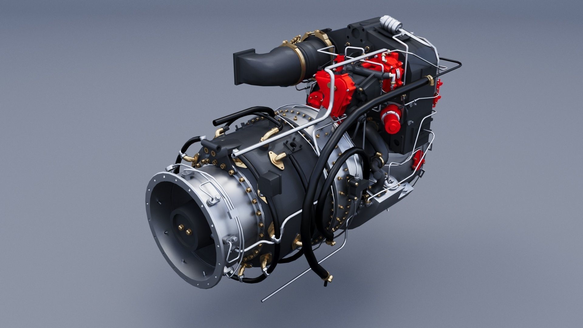 Engine TPE331 3D model_1