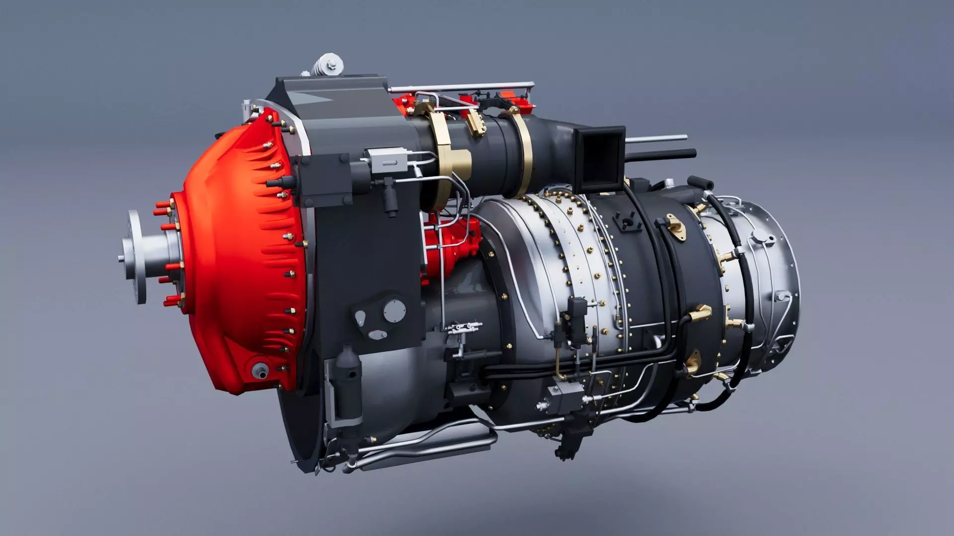 Engine TPE331 3D model_0