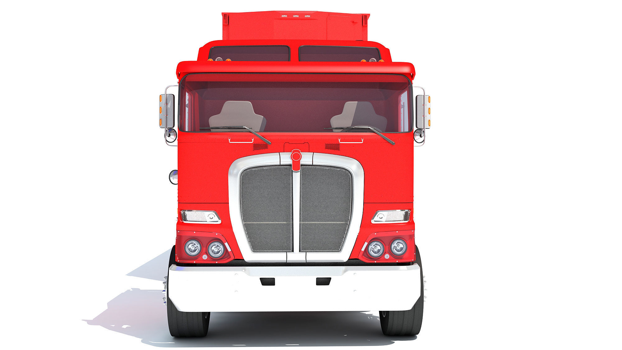Truck with Animal Transporter Trailer 3D model_10