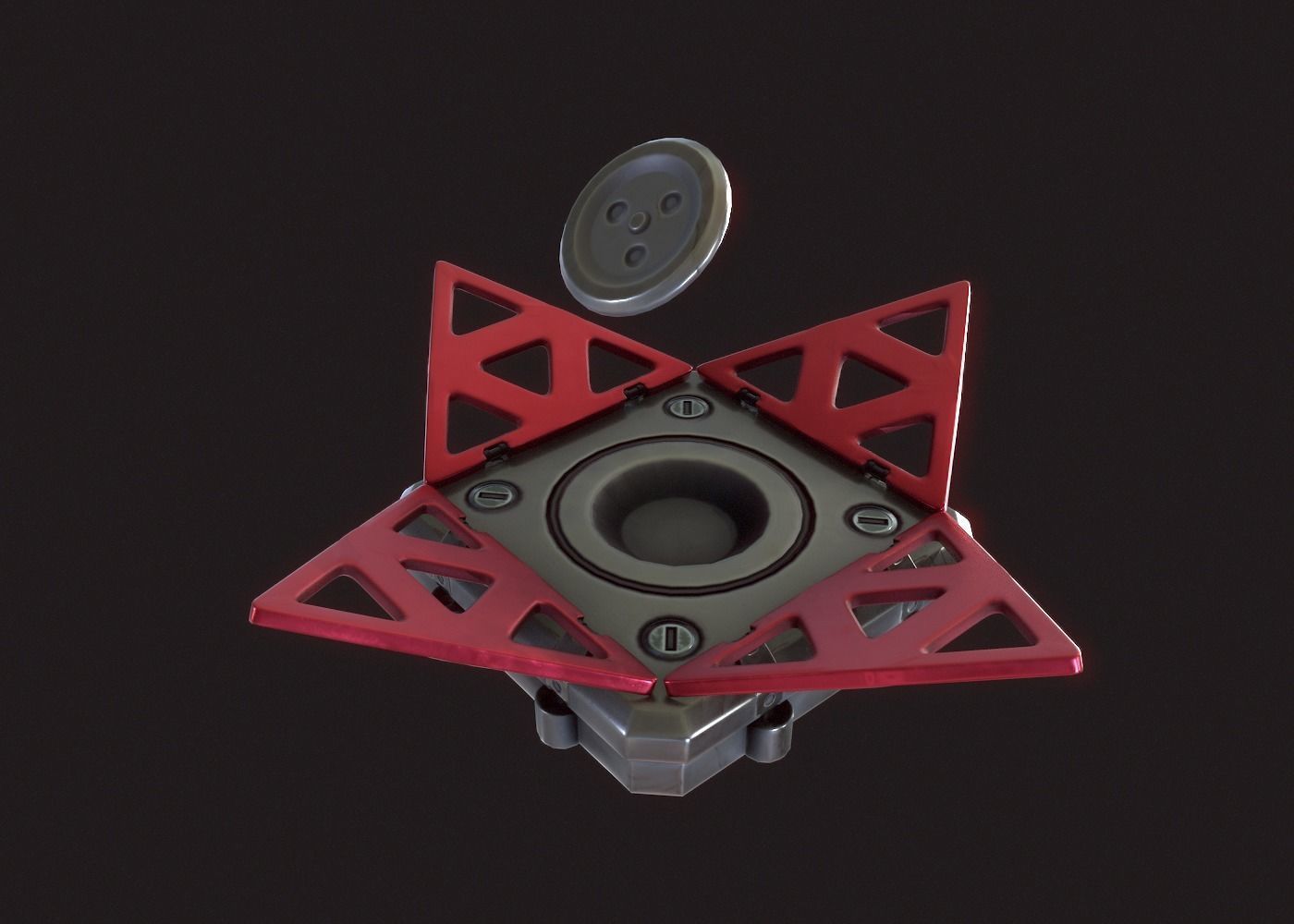 Cyberpunk Door mine Low-poly 3D model_5