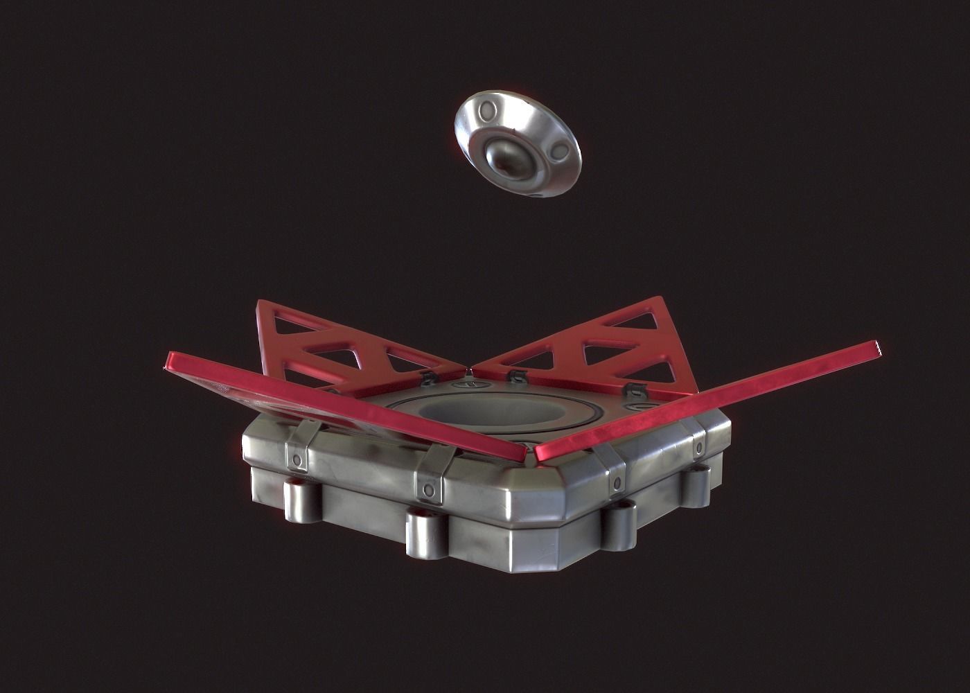 Cyberpunk Door mine Low-poly 3D model_3