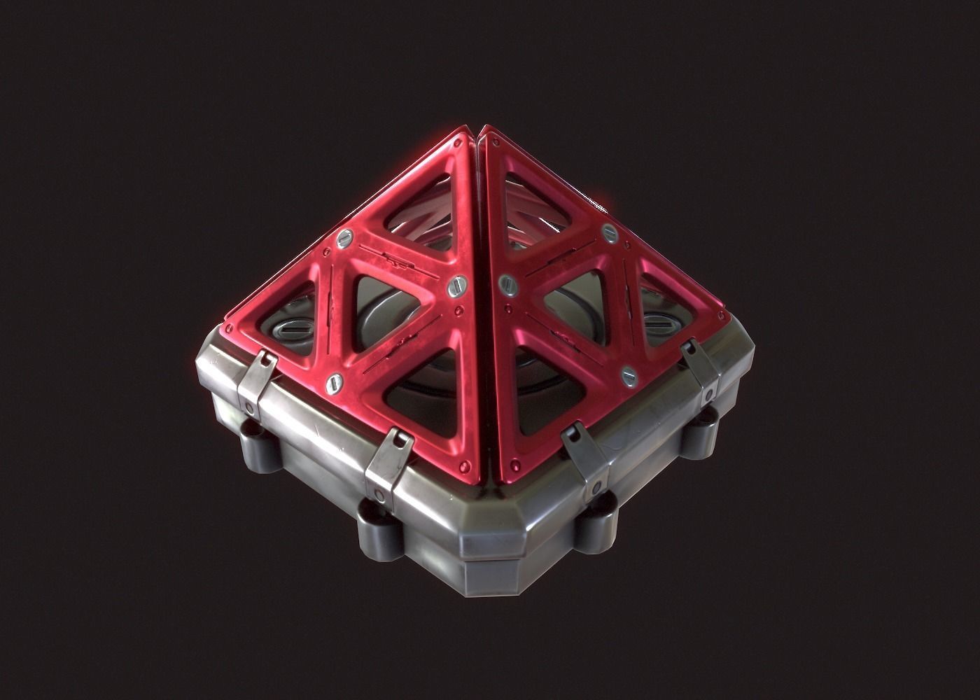 Cyberpunk Door mine Low-poly 3D model_2