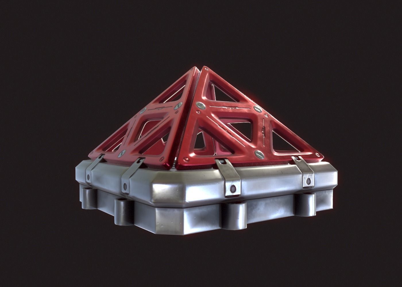 Cyberpunk Door mine Low-poly 3D model_1