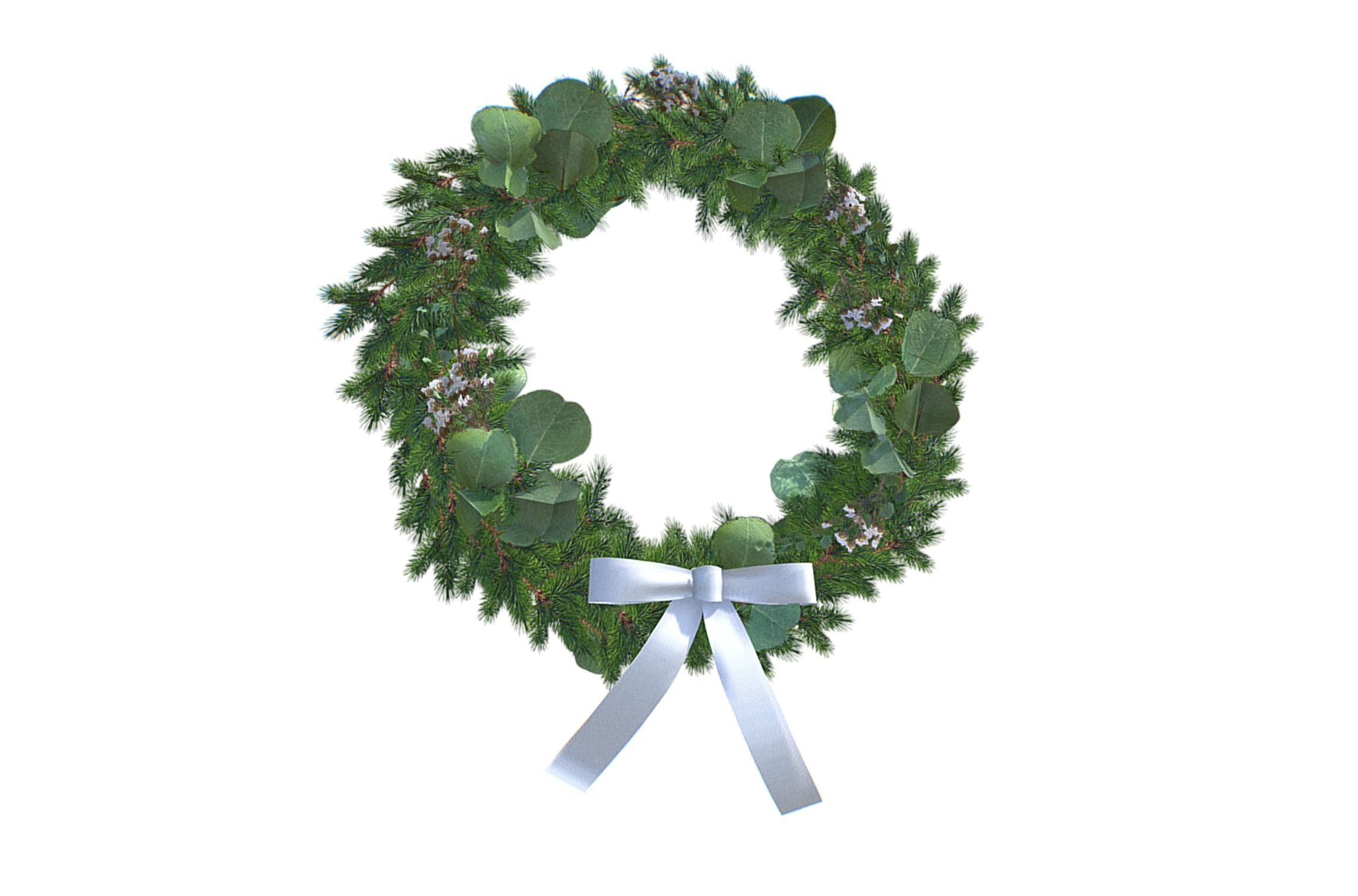 Christmas Wreath Version 1 Low-poly 3D model_3
