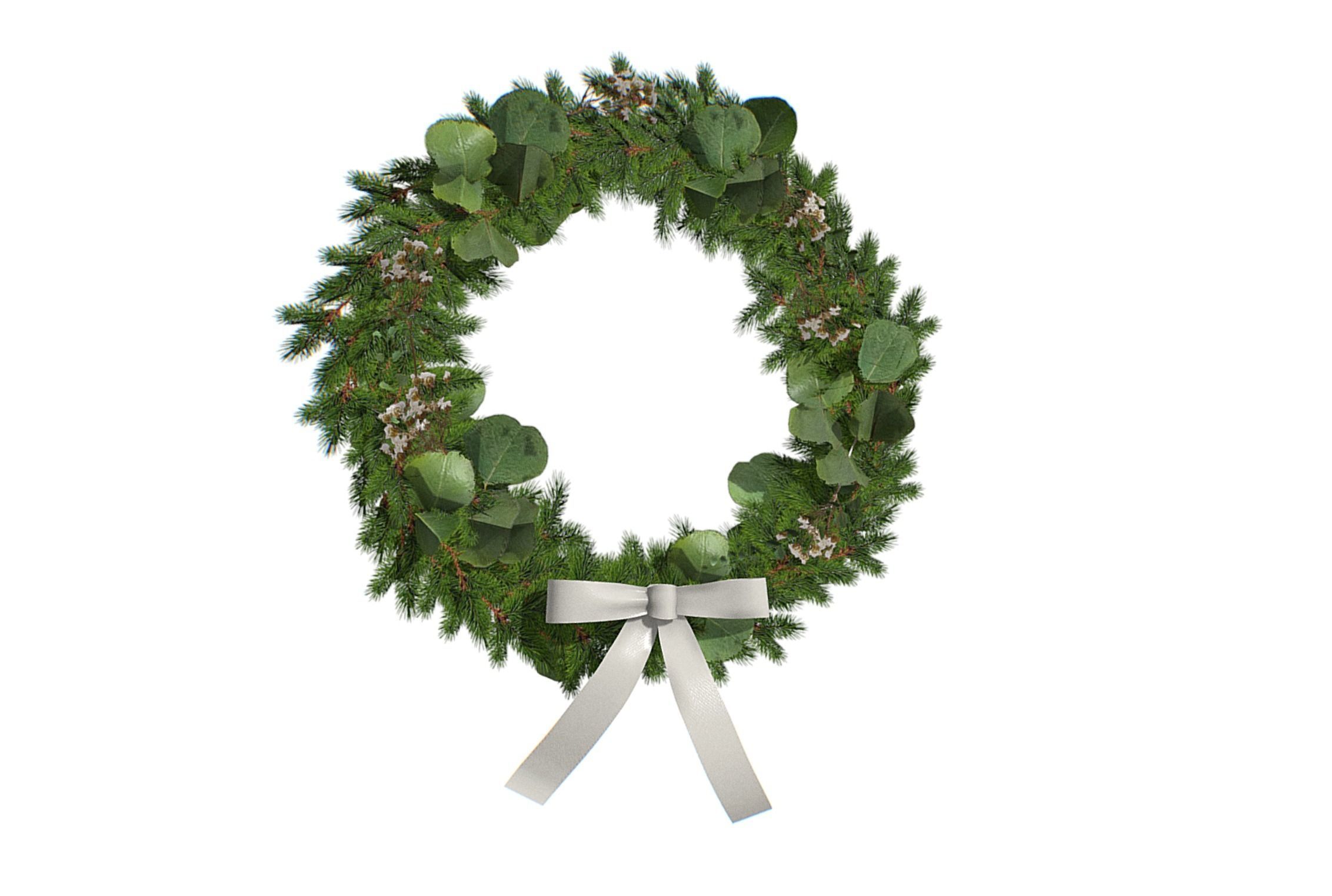 Christmas Wreath Version 1 Low-poly 3D model_5
