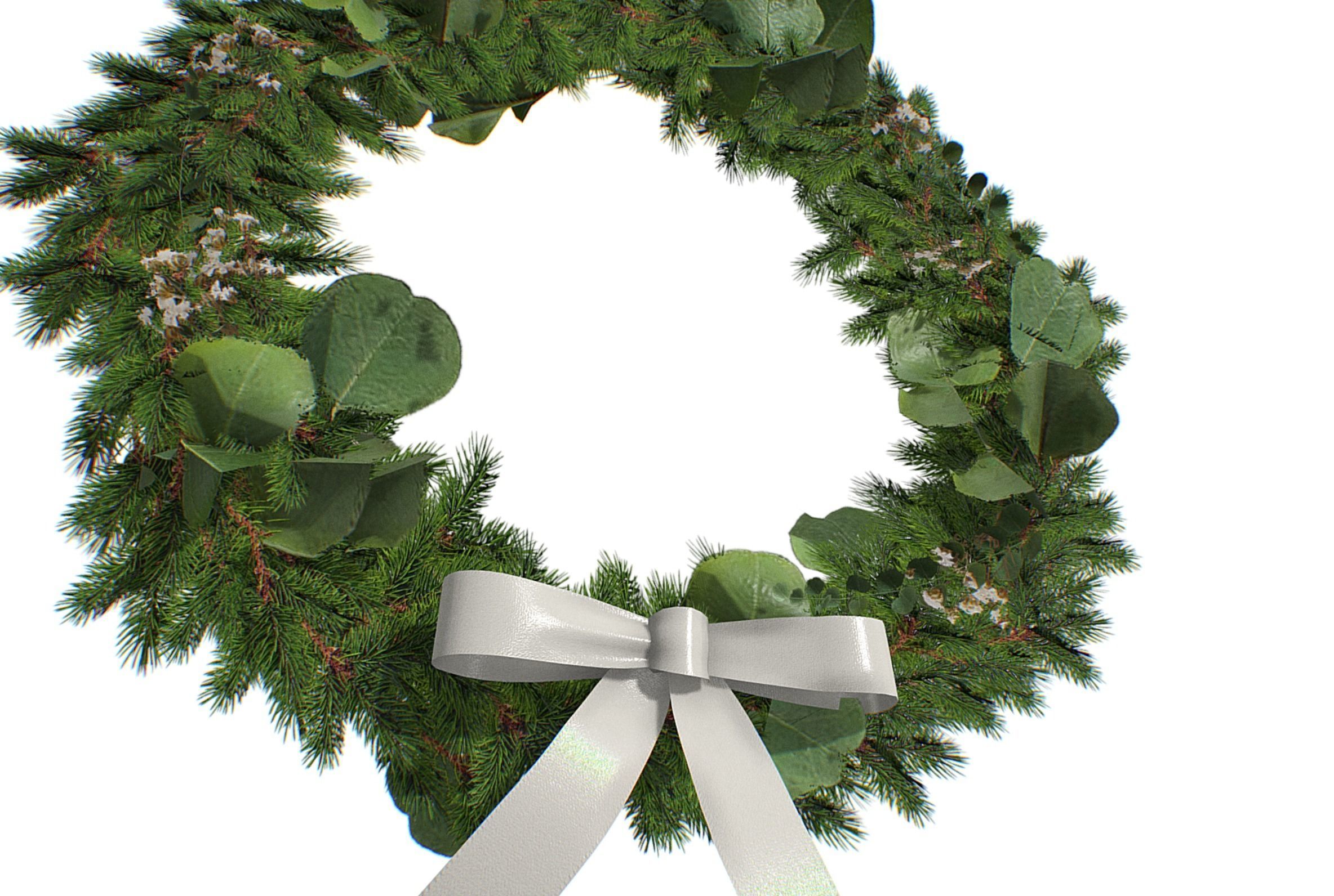 Christmas Wreath Version 1 Low-poly 3D model_1