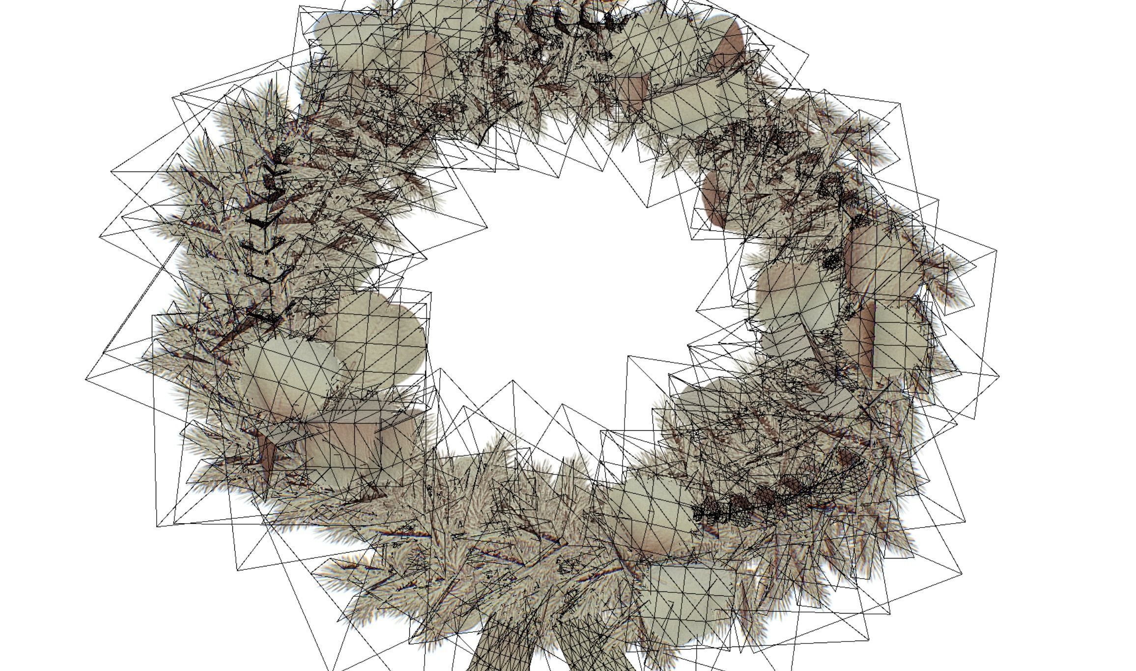 Christmas Wreath Version 1 Low-poly 3D model_8