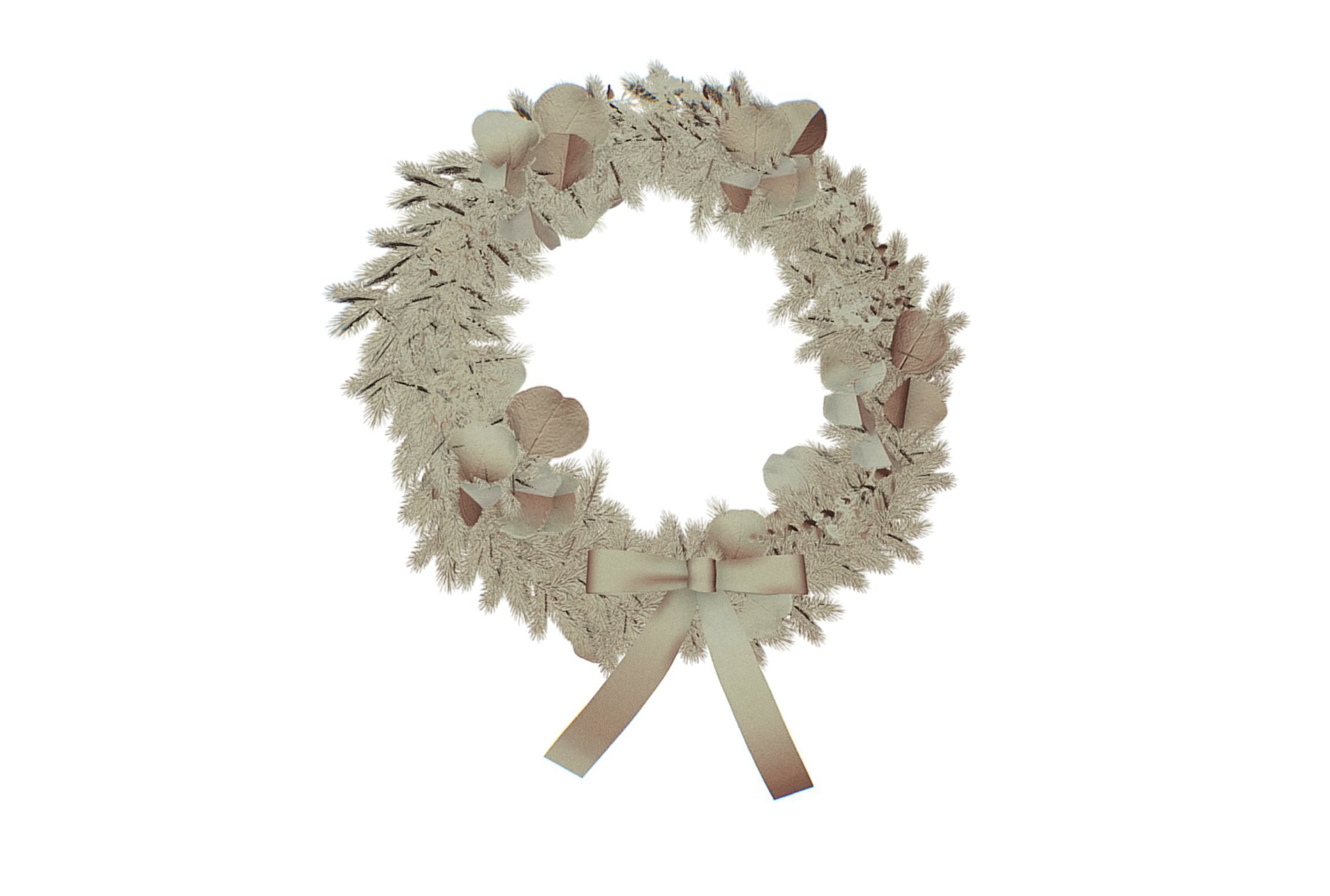 Christmas Wreath Version 1 Low-poly 3D model_10