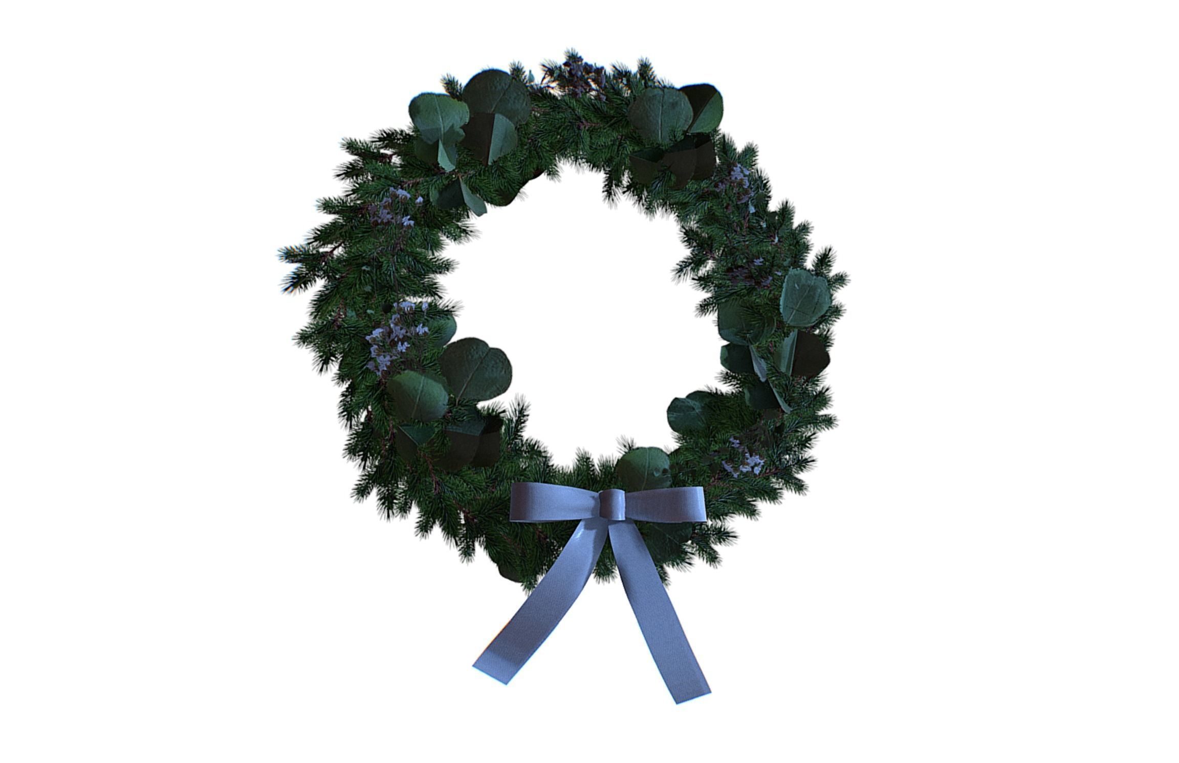 Christmas Wreath Version 1 Low-poly 3D model_6