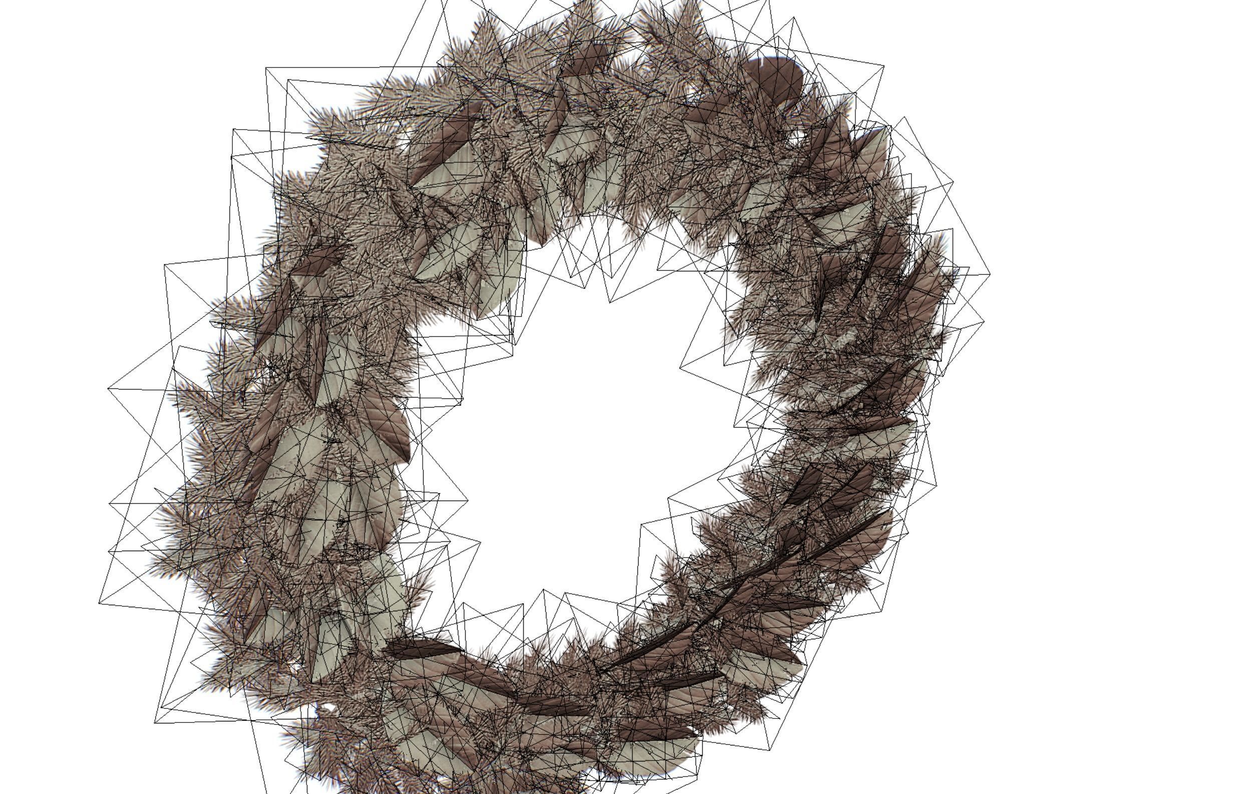 Christmas Wreath Version 2 Low-poly 3D model_8