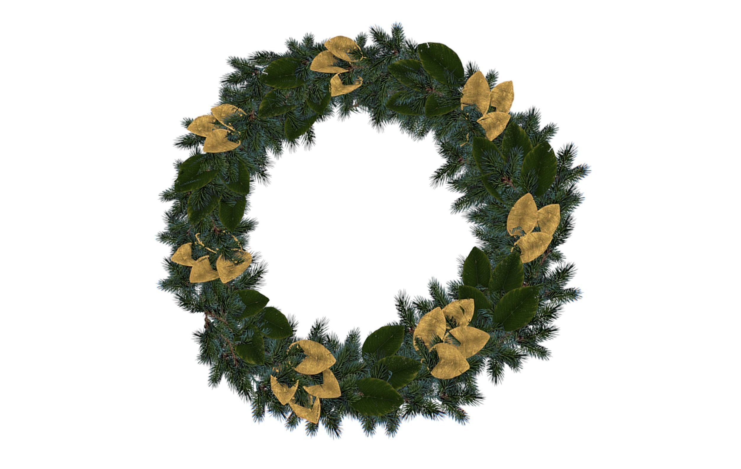 Christmas Wreath Version 2 Low-poly 3D model_5