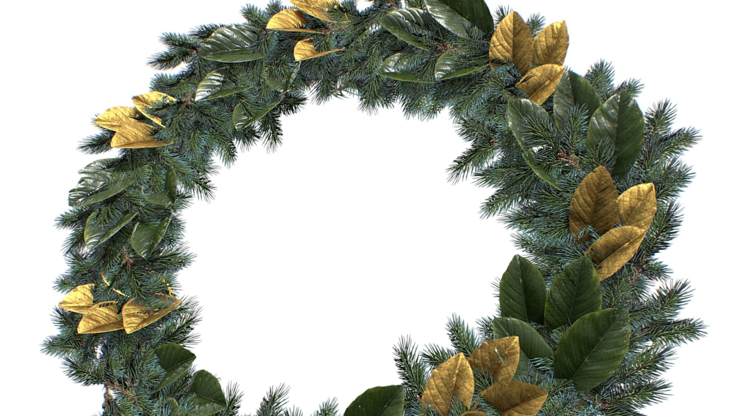 Christmas Wreath Version 2 Low-poly 3D model_2