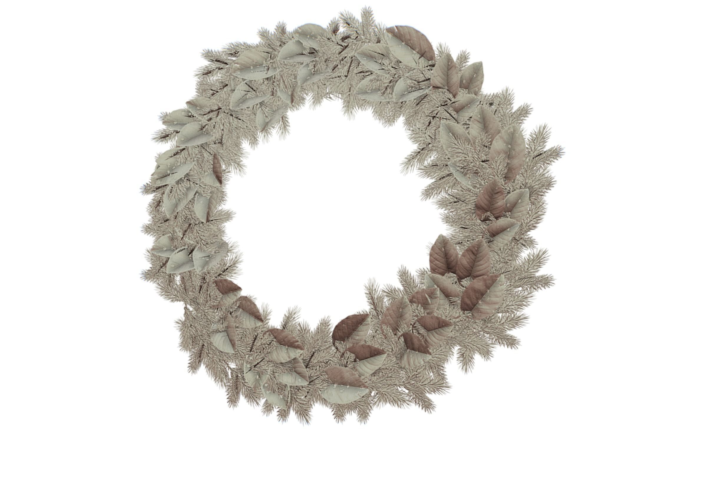 Christmas Wreath Version 2 Low-poly 3D model_10