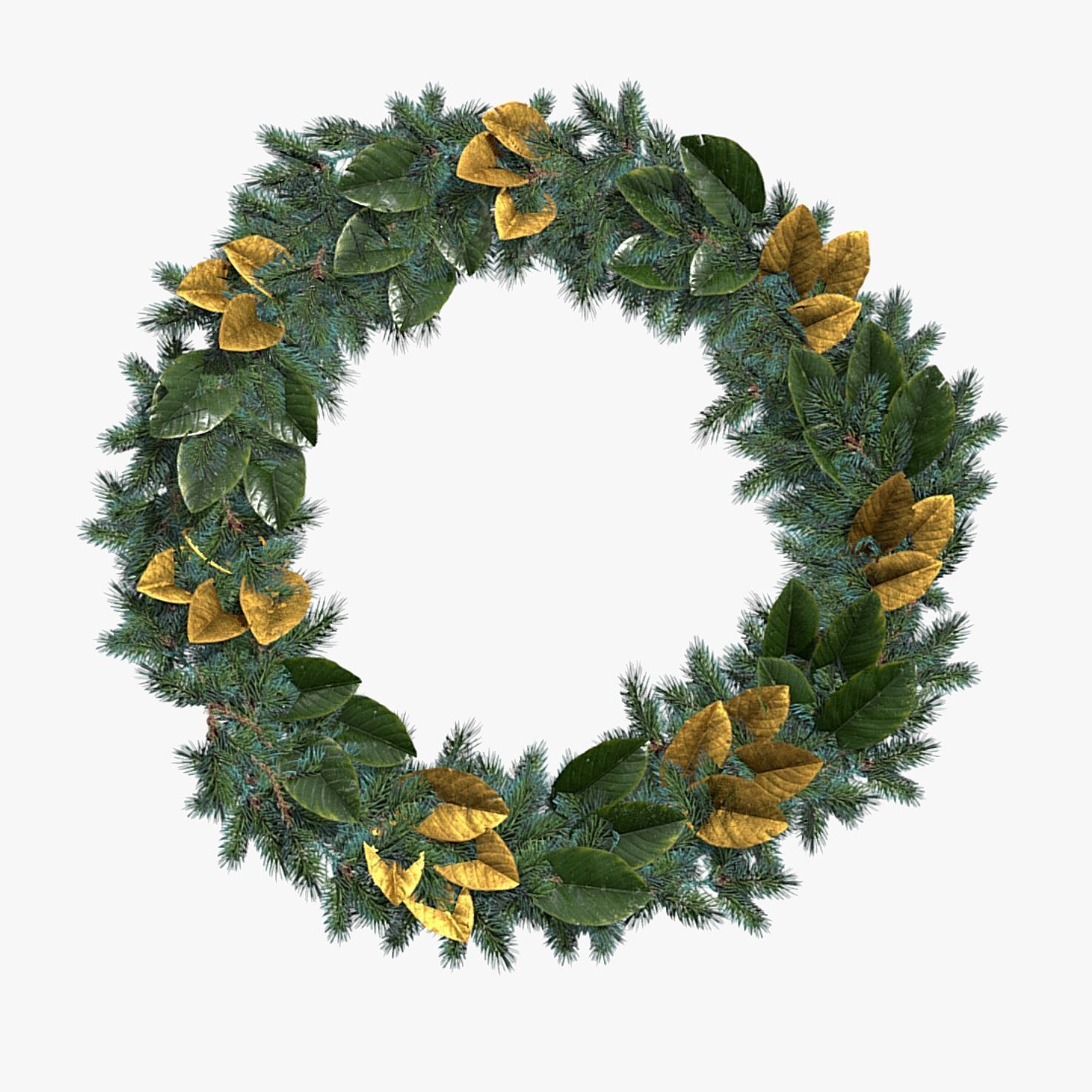 Christmas Wreath Version 2 Low-poly 3D model_1