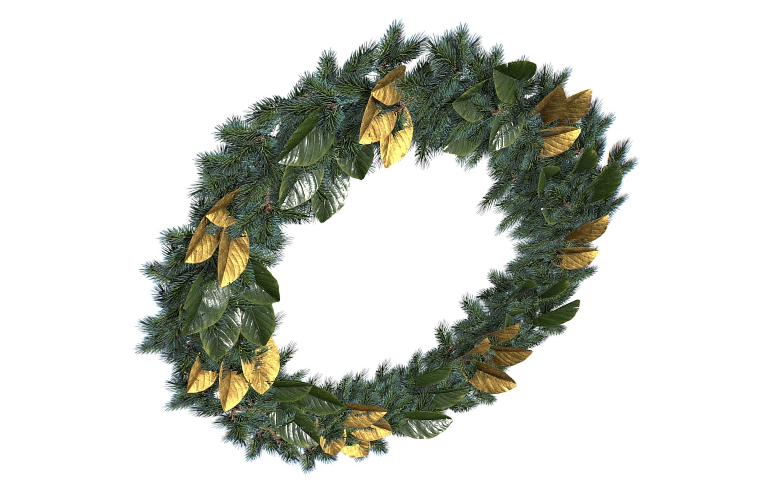 Christmas Wreath Version 2 Low-poly 3D model_4