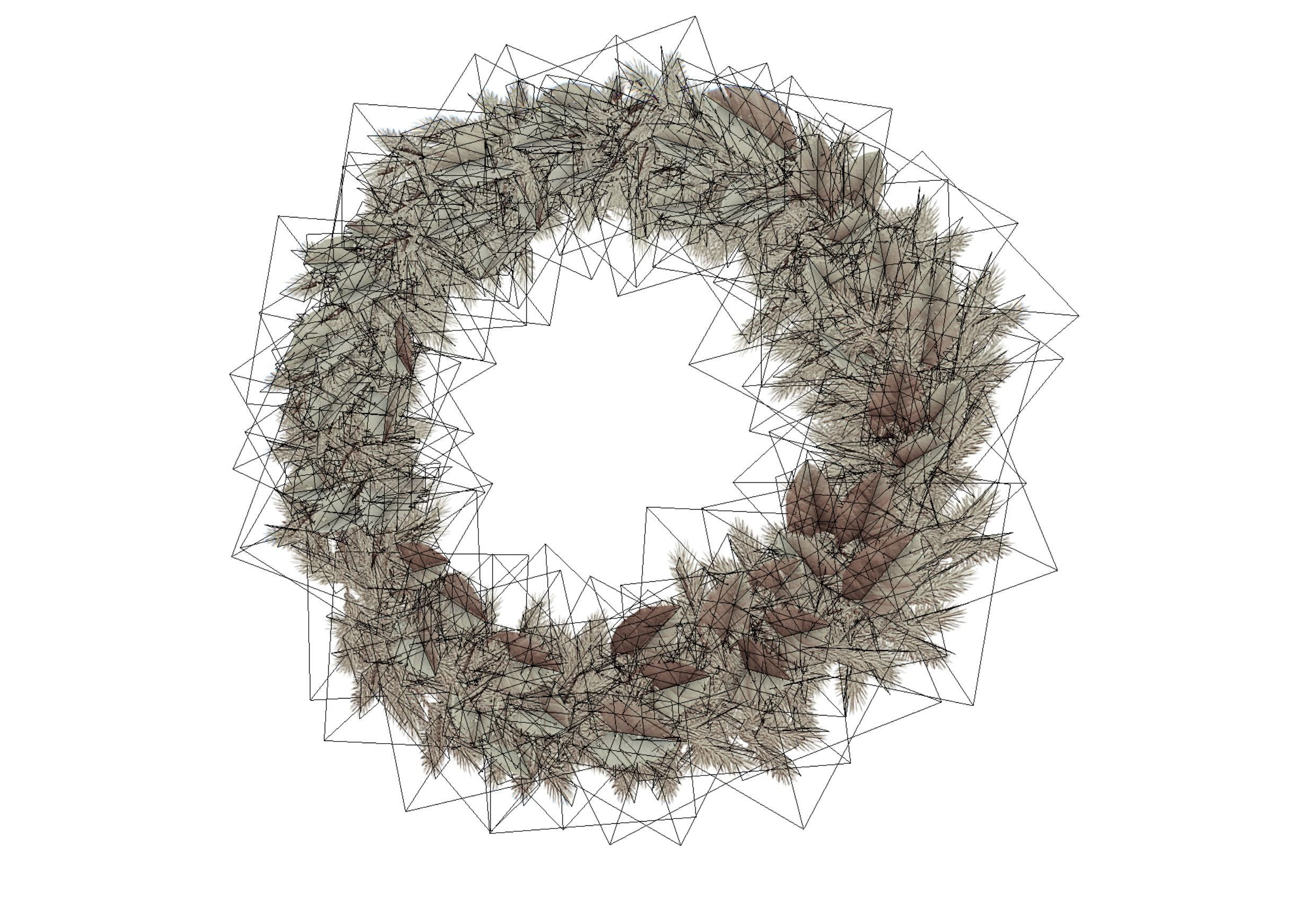 Christmas Wreath Version 2 Low-poly 3D model_9