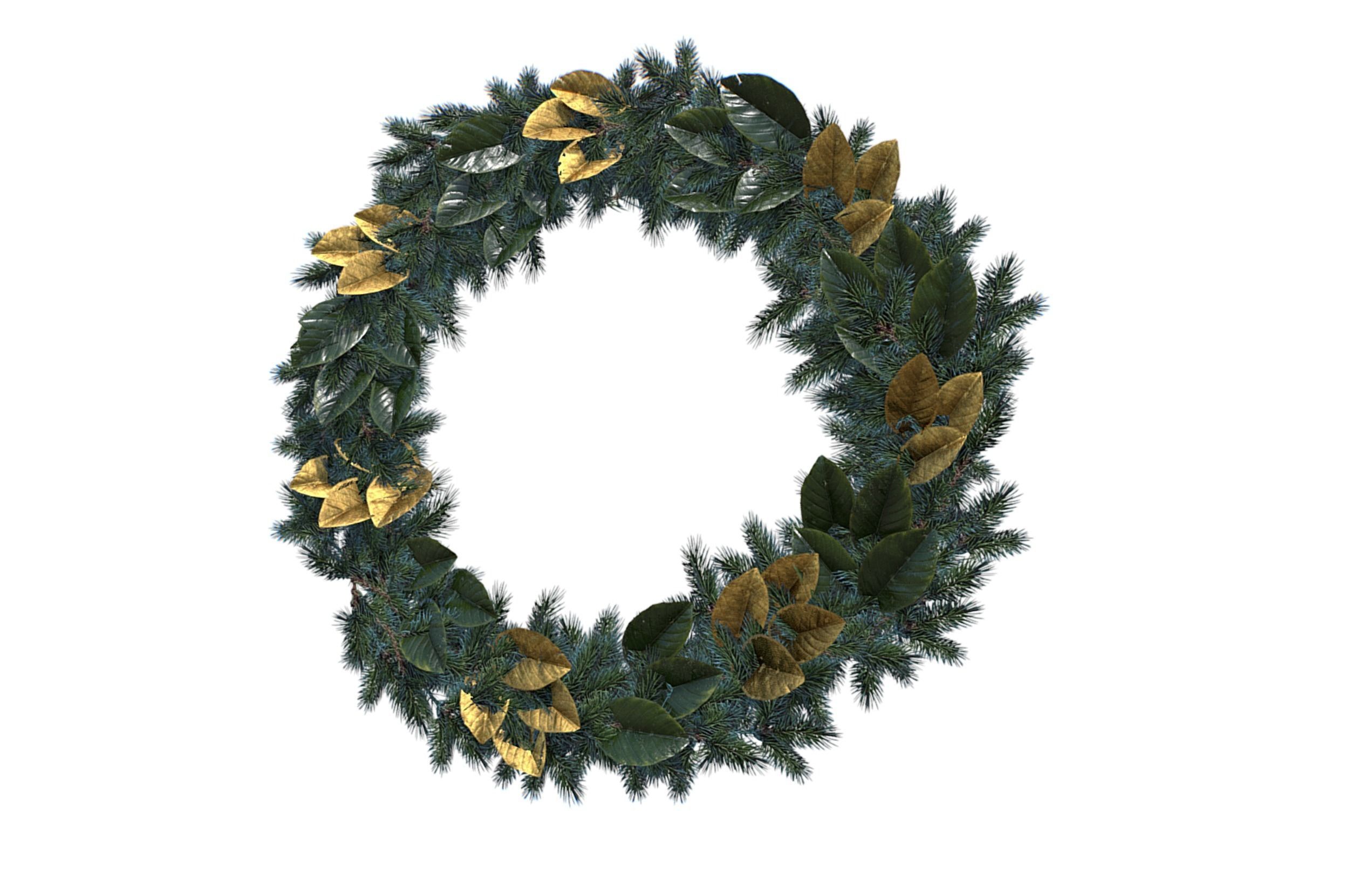 Christmas Wreath Version 2 Low-poly 3D model_7