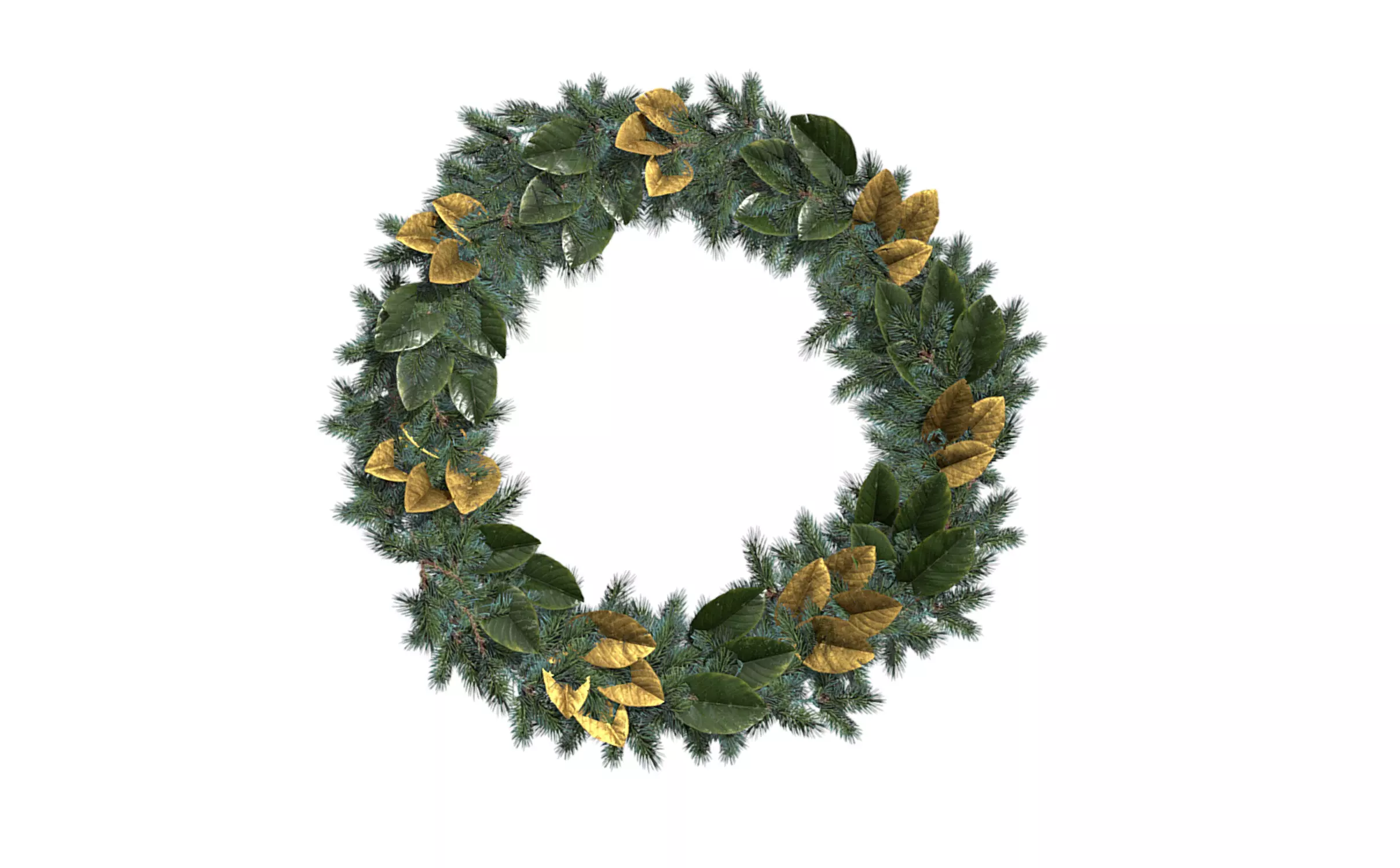 Christmas Wreath Version 2 Low-poly 3D model_0