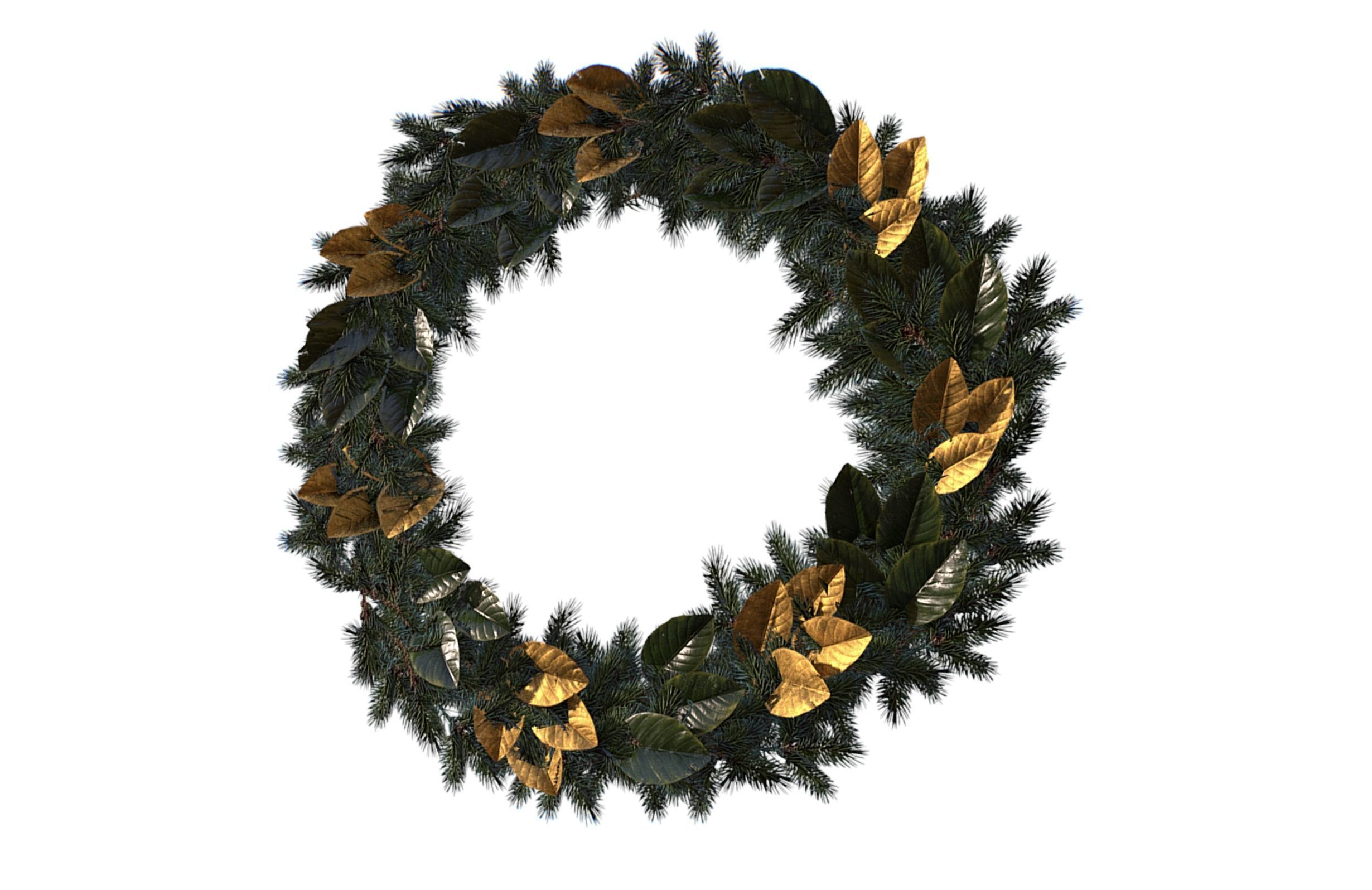 Christmas Wreath Version 2 Low-poly 3D model_6