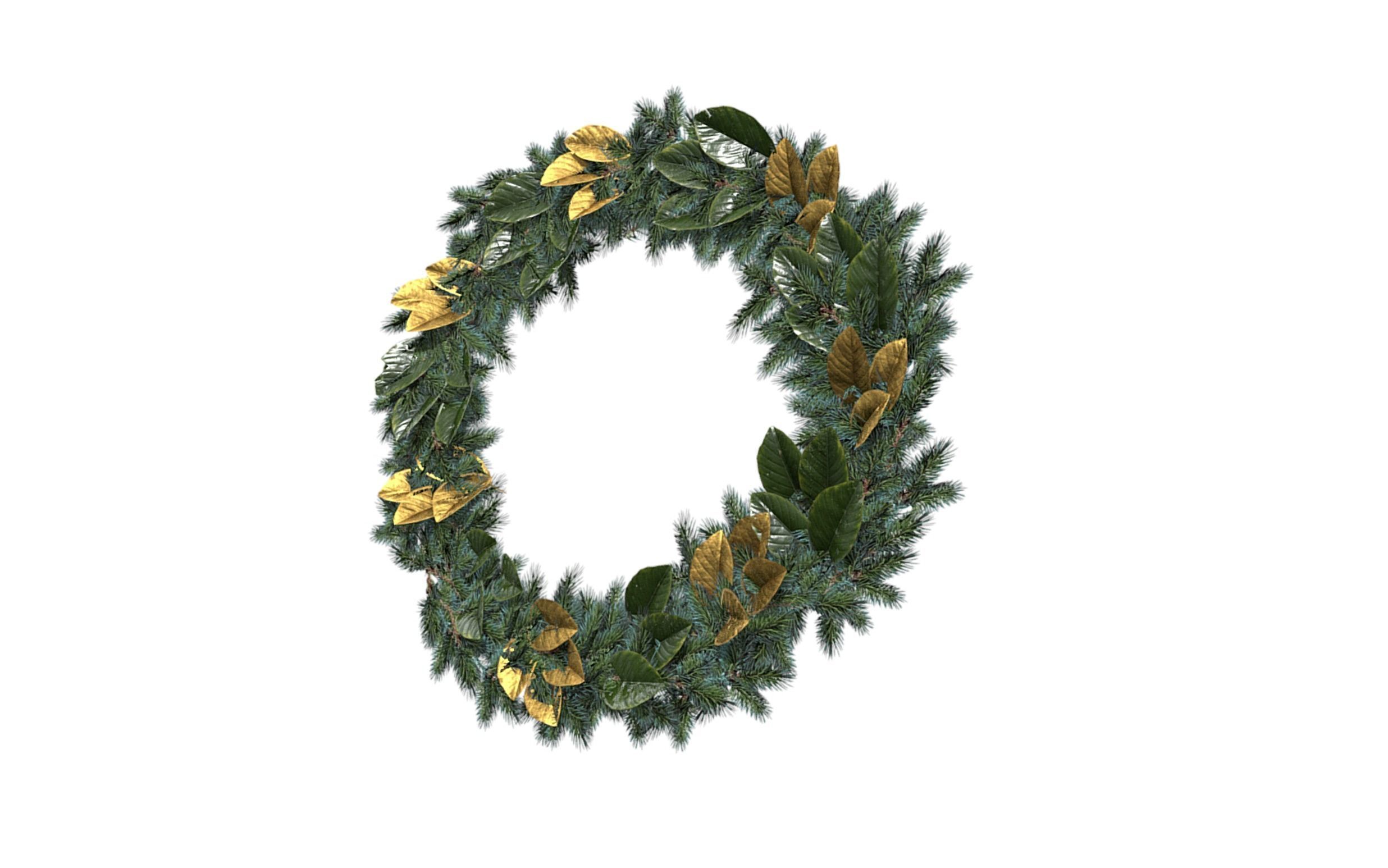 Christmas Wreath Version 2 Low-poly 3D model_3