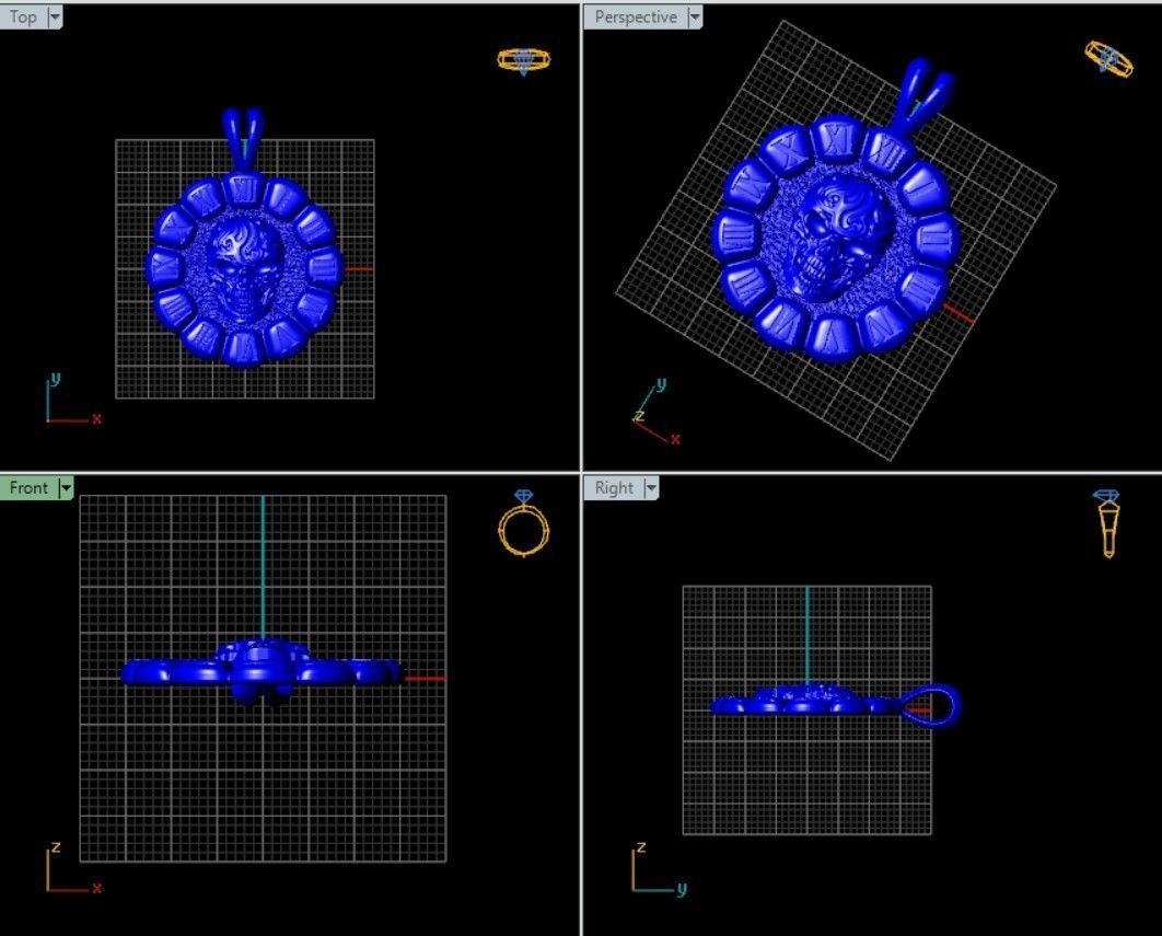 Skull Pendant 3D print model_6