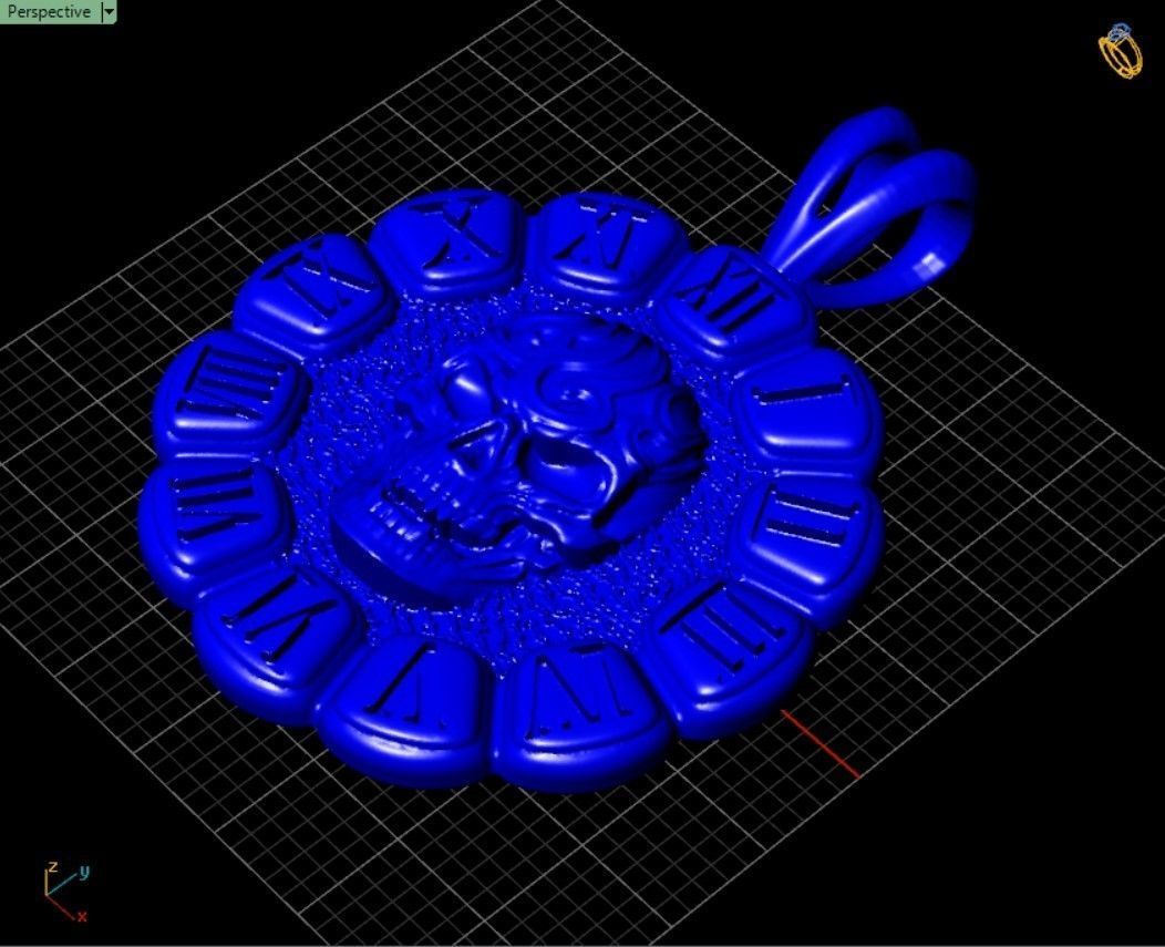 Skull Pendant 3D print model_7