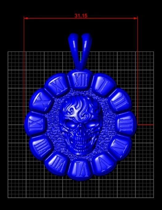 Skull Pendant 3D print model_5
